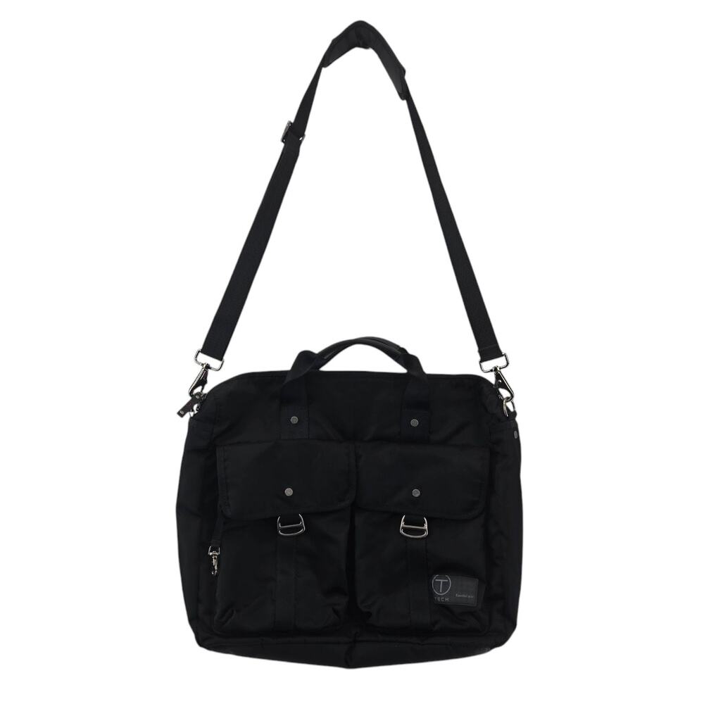 Tumi Tech Essential Gear Travel Briefcase Bag Black Adjustable Strap Business